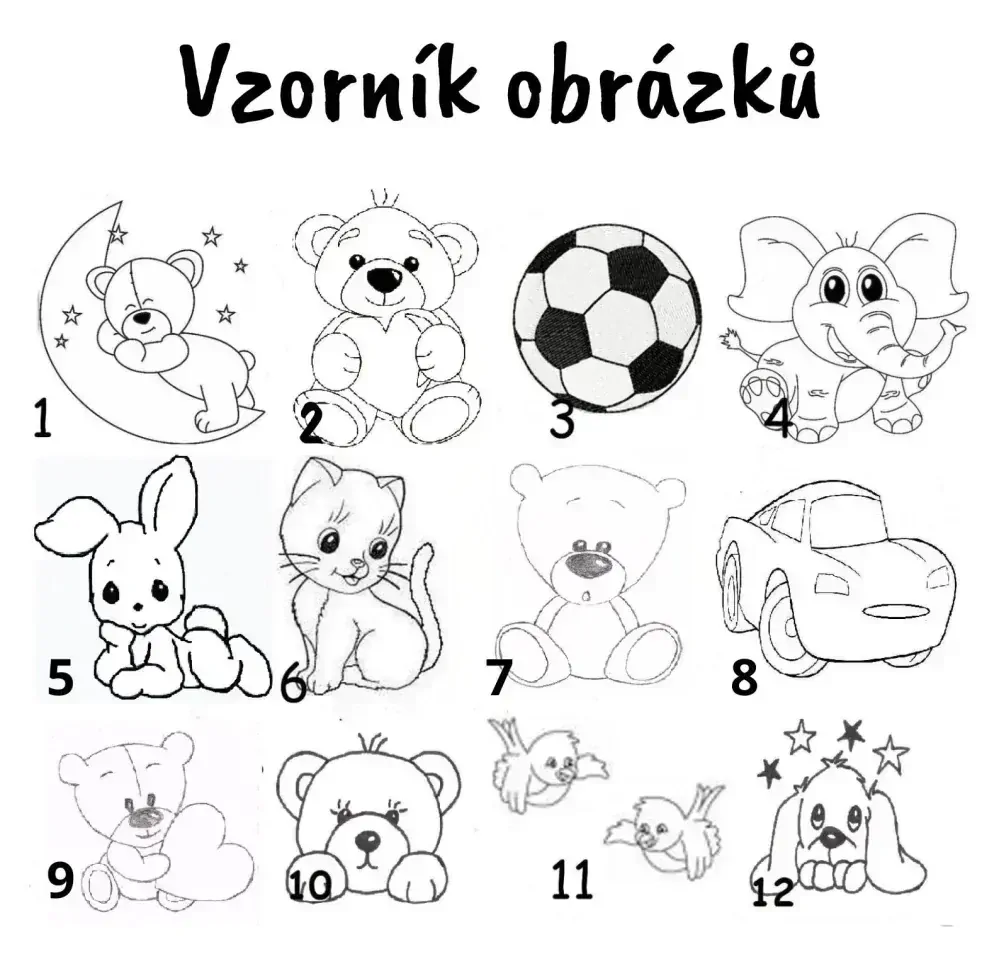 Souprava pro miminko se jménem, obrázkem a údaji o narození