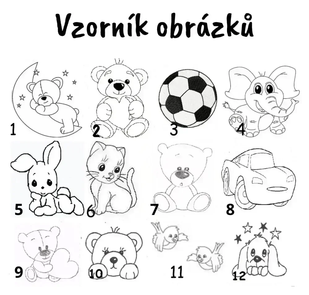 Fleecový polštářek se jménem, obrázkem a datem narození