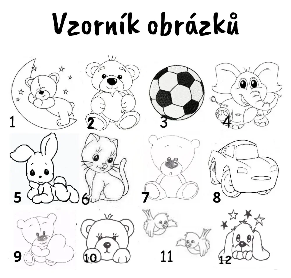Dárková sada - deka se jménem a obrázkem a polštářek se jménem, obrázkem a údaji o narození