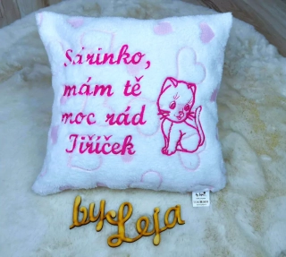 Fleecový polštářek s krátkým textem nebo vzkazem